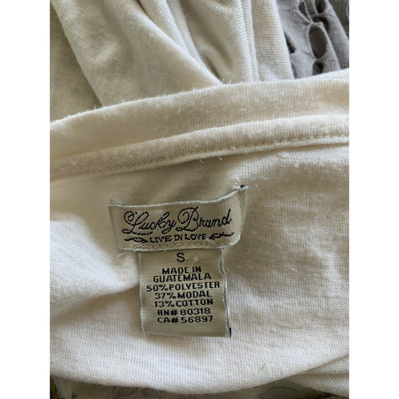 Lucky Brand Boho Print Short Sleeves V neck T-Shirt Small - Picture 3 of 9